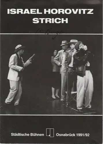 Städtische Bühnen Osnabrück, Nobert Kleine Borgmann, Peter Biermann: Programmheft Israel Horovitz: Strich ( Line ) Premiere 27. Februar 1992 im emma-theater Spielzeit 1991 / 92 (18). 