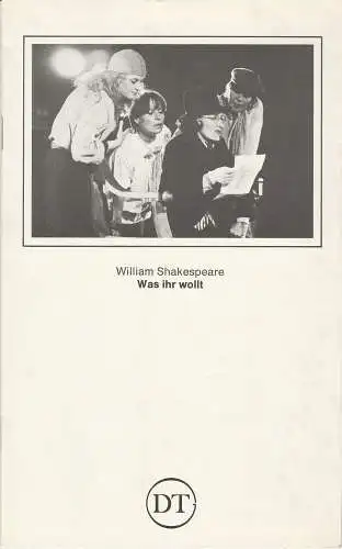 Deutsches Theater in Göttingen, Günther Fleckenstein, Norbert Baensch: Programmheft William Shakespeare: WAS IHR WOLLT Spielzeit 1982 / 83 Heft 515 (18). 