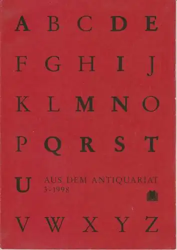 Arbeitsgemeinschaft Antiquariat im Börsenverein des Deutschen Buchhandels: Aus dem Antiquariat 3 - 1998 (18). 