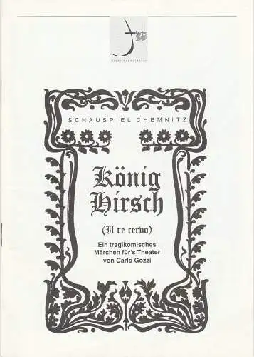 Theater der Stadt Schweinfurt, Rüdiger R. Nenzel: Programmheft KÖNIG HIRSCH. Märchen von Carlo Gozzi 28. April 1997 Spielzeit 1996 / 97 Heft 15 (18). 
