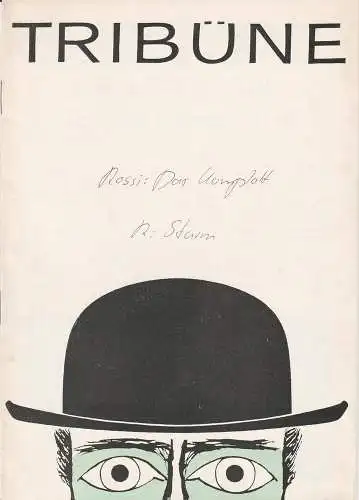 Tribüne, Isebil Sturm: Programmheft DAS KOMPLOTT. Kriminalstück von Beatrice Rossi Heft 1 / 1963 (18). 
