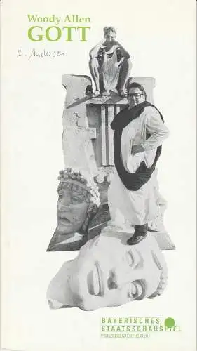Bayerisches Staatsschauspiel, Günther Beelitz, Gerd Jäger, Wilfried Hösl ( Fotos ): Programmheft GOTT Komödie von Woody Allen Premiere 11. Februar 1990 Prinzregententheater Spielzeit 1989 / 90 Heft 55 (18). 