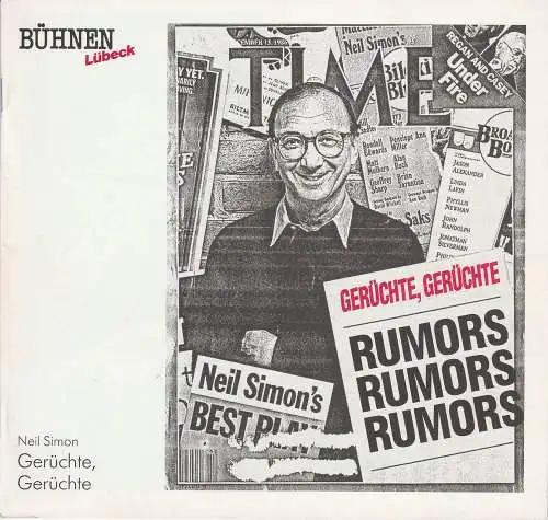 Bühnen Lübeck, Hans Thoenies, Walter Hollender: Programmheft GERÜCHTE, GERÜCHTE von Neil Simon. Premiere 14. September 1990 Kammerspiele Spielzeit 1990 / 91 Heft 1 (18). 