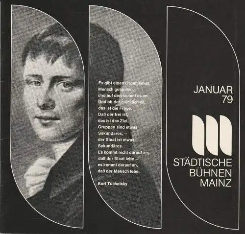 Städtische Bühnen Mainz, Dietrich Taube, Frank-Thomas Mende: Programmheft Heinrich von Kleist: PRINZ FRIEDRICH VON HOMBURG Premiere 18. Januar 1979 Monatsheft Nr. 5 Spielzeit 1978 / 79 Januar 1989 (18). 