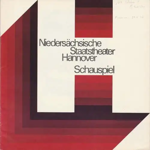 Niedersächsische Staatstheater Hannover, Günter Roth, Gerd-Rainer Prothmann: Programmheft DIE RÄUBER von Friedrich Schiller. Premiere 29. Mai 1977 Spielzeit 1976 / 77 (18). 
