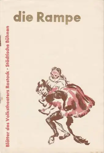 Volkstheater Rostock, Hanns Anselm Perten, Lothar Rückert, Hans Fetting, Georg Hülsse ( Umschlagzeichnung ): Programmheft Antonin Dvorak: KATINKA UND DER TEUFEL Premiere 5. Januar 1958 Spielzeit 1957 / 58 Heft 19 (18). 