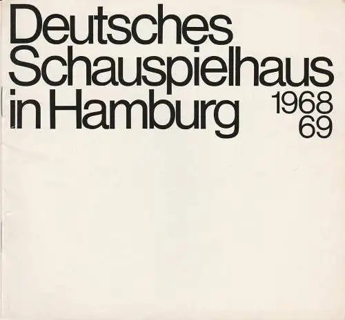Deutsches Schauspielhaus in Hamburg, Claus Hubalek, Hans-Günter Martens: Programmheft WER HAT ANGST VOR VIRGINIA WOOLF? Von Edward Albee Spielzeit 1968 / 69 Heft 3 (18). 