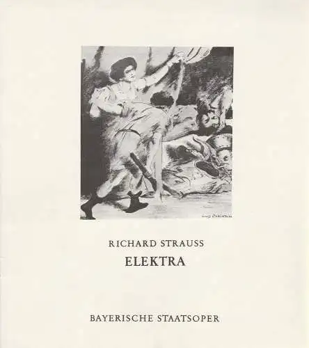 Bayerische Staatsoper, August Everding, Rudolf Heinrich, Günther Rennert: Programmheft Richard Strauss ELEKTRA Premiere 29. Dezember 1972 Nationaltheater München (18). 