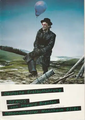 Nationaltheater Mannheim, Arnold Petersen, Eilhard Jacobs, Ute Seiderer: Programmheft GENIUS Schauspiel von Howard Brenton Premiere 29. April 1984 Spielzeit 1983 / 84 Nr. 12 (18). 