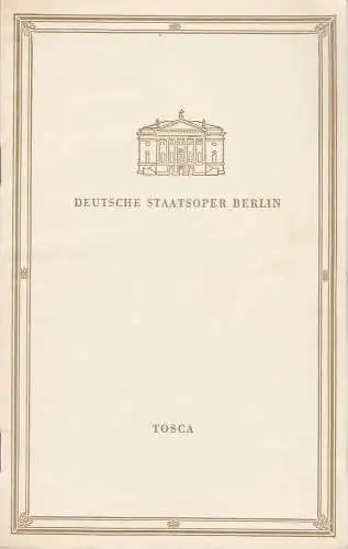 Deutsche Staatsoper Berlin, Deutsche Demokratische Republik, Günter Rimkus: Programmheft Giacomo Puccini TOSCA 2. Mai 1957 (18). 
