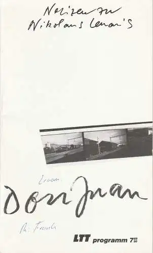 Landestheater Württemberg Hohenzollern Tübingen, Bernd Leifeld, Dittmar Lumpp, Uschi Otten und Thomas Zindel: Programmheft Uraufführung Don Juan von Nikolaus Lenau 17. Februar 1990 Landestheater Württemberg.. 