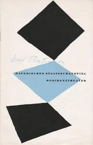 Bayerisches Staatsschauspiel Kurt Horwitz, Walter Haug: Programmheft Neuinszenierung Heinrich von Kleist PRINZ FRIEDRICH VON HOMBURG 9. Februar 1956 Residenztheater Spielzeit 1955 / 56 Heft 5 (18). 