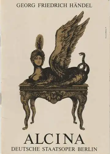 Deutsche Staatsoper Berlin Deutsche Demokratische Republik, Ilse Winter, Helga Jäger: Programmheft ALCINA Oper von Georg Friedrich Händel Gastspiel Semper-Oper 21. Februar 1985 (18). 