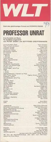Westfälisches Landestheater WLT, Frieder Weber, Ernst Franz, Ruediger Meinl: Programmheft Heinrich Mann PROFESSOR UNRAT Premiere 8. September 1978 (18). 