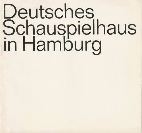 Deutsches Schauspielhaus in Hamburg, O. F. Schuh, Günther Penzoldt, Rolf Wilken, Hannelore Gerber, Rosemarie Clausen: Programmheft Frank Wedekind DER LIEBESTRANK Spielzeit 1967 / 68 Heft 9 (18). 