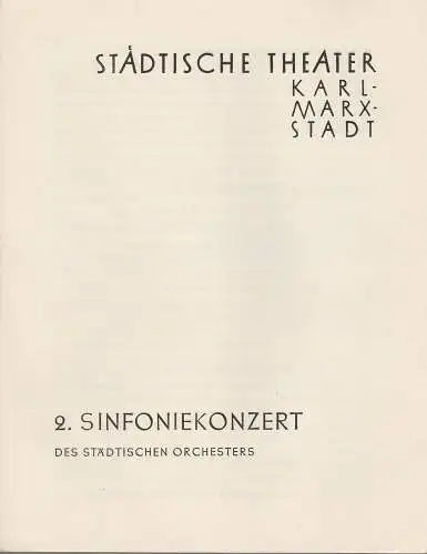 Städtische Theater Karl-Marx-Stadt, Paul Herbert Freyer: Programmheft 2. Sinfoniekonzert 22. Oktober 1959 Spielzeit 1959 / 60 (18). 