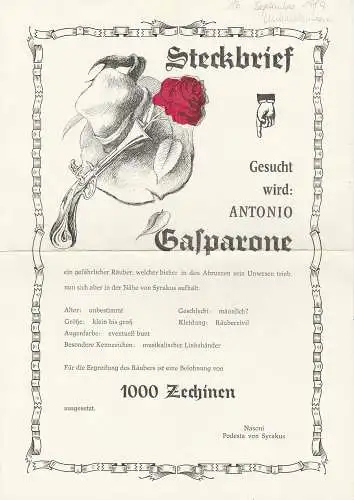 Theater der Stadt Zeitz, Armin Mechsner, Gerhard Gabriel, Matthias Knybba: Programmheft Carl Millöcker GASPARONE Premiere 24. Juni 1989 Spielzeit 1988 / 1989 (18). 