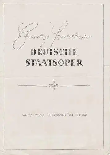 Deutsche Staatsoper Admiralspalast: Programmheft Giacomo Puccini MADAME BUTTERFLY 9. Juni 1946 (18). 