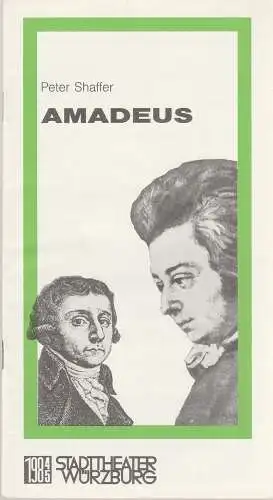 Stadttheater Würzburg, Joachim von Groeling, Winfried Bonk: Programmheft Peter Shaffer AMADEUS  Premiere 30. Mai 1985 Spielzeit 1984 / 85 Heft 14 (18). 