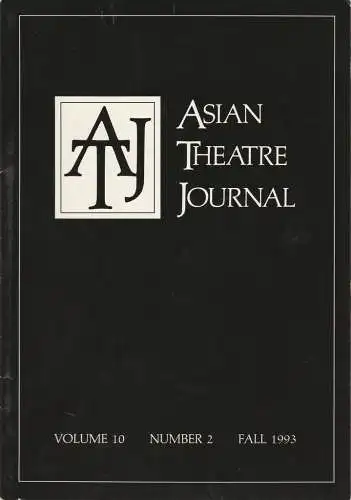 Samuel L. Leiter, Robert W. Bethune: ASIAN THEATRE JOURNAL Volume 10 Number 2 Fall 1993 (18). 