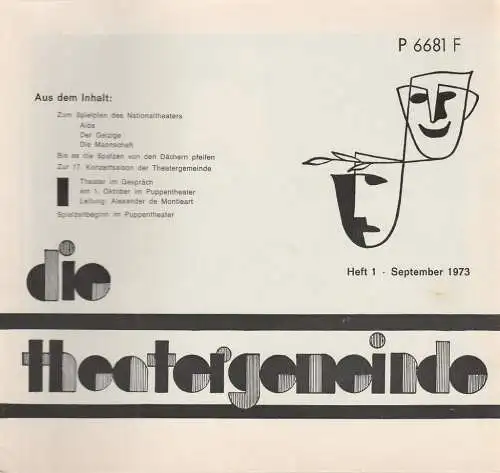 Theatergemeinde für das Nationaltheater Mannheim: Blätter der Theatergemeinde für das Nationaltheater Mannheim 1 September 1973 (18). 