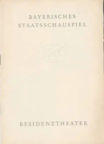Bayerisches Staatsschauspiel, Helmut Henrichs, Eckart Stein: Programmheft INTERMEZZO. Komödie von Jean Giraudoux. Premiere 10. Juni 1961 Residenztheater Spielzeit 1960 / 61 Heft 9 (18). 