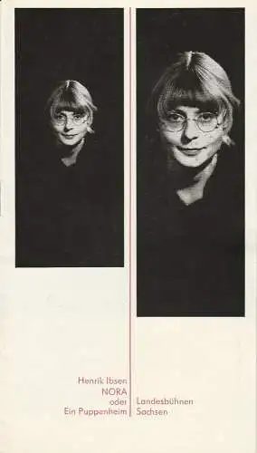 Landesbühnen Sachsen, Alfred Lübke, Margitta jänsch, Ekkehard Walter: Programmheft Henrik Ibsen: NORA oder EIN PUPPENHEIM Premiere 17. Januar 1981 Spielzeit 1980 / 81 (18). 