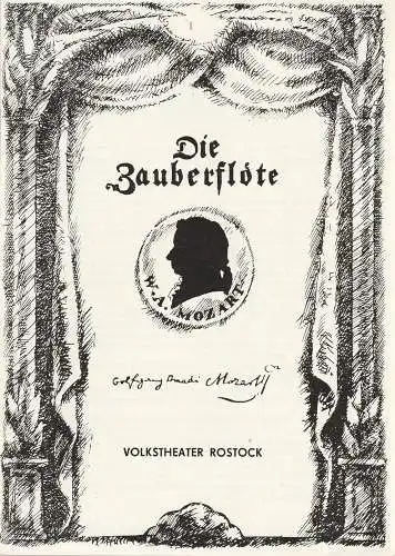 Volkstheater Rostock DDR, Ekkehard Prophet, Stephanie Koch: Programmheft Wolfgang Amadeus Mozart DIE ZAUBERFLÖTE Premiere 5. September 1987 Spielzeit 1987 / 88 (18). 