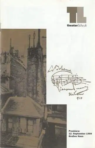 Theater Lübeck, Dietrich von Oertzen, Karsten Bartels: Programmheft Giacomo Puccini LA BOHEME Premiere 12. September 1999 Spielzeit 1999 / 2000 (18). 