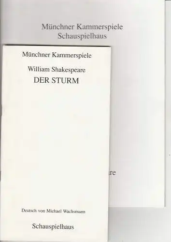 Münchner Kammerspiele, Schauspielhaus, Dieter Dorn, Hans-Joachim Ruckhäberle, Michael Wachsmann, Wolfgang Zimmermann: Programmheft William Shakespeare DER STURM. Premiere 2. Mai 1994 Spielzeit 1993 / 94 Heft 4A + Textbuch 4B ( 3B sic ) (18). 