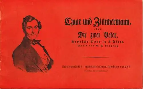 Städtische Bühnen Flensburg, Benno Hattesen: Programmheft Albert Lortzing ZAR UND ZIMMERMANN Spielzeit 1965 - 66 Das Theaterheft 8 (18). 