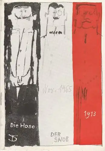 Deutsches Theater Staatstheater der DDR, Wolfgang Heinz, Martin Linzer, Kurt Seeger: Programmheft Carl Sternheim DER SNOB Premiere 26. März 1964 Spielzeit 1963 / 64 Heft 6 (18). 