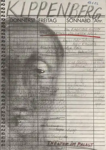 Theater im Palast, Vera Oelschlegel, Helga Leue ( Zeichnung ): Programmheft Gabriele Bigott KIPPENBERG Premiere 23. Juni 1980 5. Spielzeit 1980 (18). 