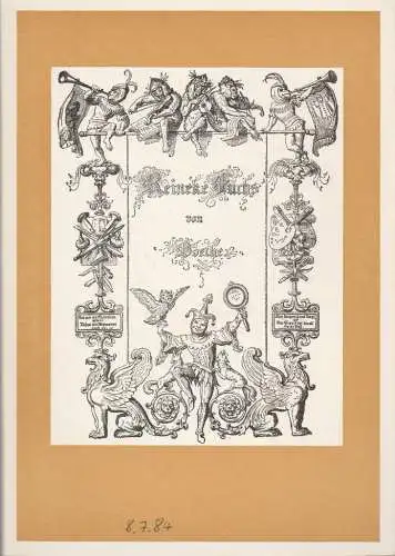 Theater im Palast, Vera Oelschlegel, Dieter Kirchhof, Gerhard Kruschel: Programmheft Johann Wolfgang von Goethe REINEKE FUCHS Premiere 15. April 1982 7. Spielzeit 1982 (18). 