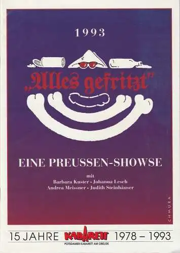 Potsdamer Kabarett am Obelisk, Helmut Fensch, Bernd A. Chmura: Programmheft Alles gefritzt. Eine Preussen-Showse (18). 