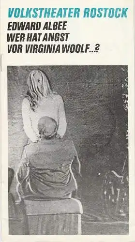 Volkstheater Rostock DDR, Hanns Anselm Perten, Gerda Perthel: Programmheft Edward Albee: Wer hat Angst vor Virginia Woolf  ? Premiere 17. April 1976 Spielzeit 1975 / 76 (18). 