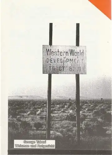 Neue Bühne, Theater der Stadt Senftenberg, Heinz Klevenow, Anke Pagenkopf, Andreas H. Schott, Andreas Klose: Programmheft George Tabori: WEISMAN UND ROTGESICHT Premiere 4. Oktober 1991 Spielzeit 1991 / 92 Heft 3 (18). 