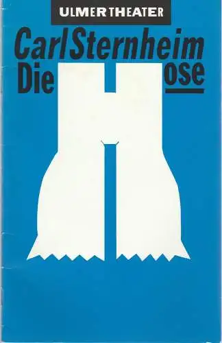 Ulmer Theater, Bernd Wilms, Heike Frank, Jochen Manz ( Probenfotos ): Programmheft Carl Sternheim: DIE HOSE Premiere 12. März 1992 Spielzeit 1991 / 92 Heft 17 (18). 