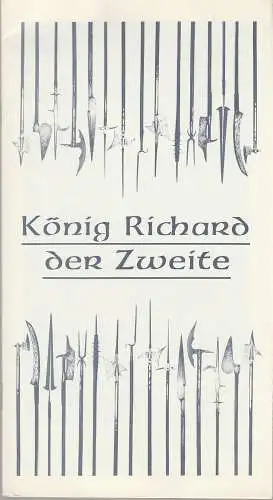 Stadttheater Bremerhaven, Walter Ruppel, Dietmar Buchholz: Programmheft William Shakespeare KÖNIG RICHARD DER ZWEITE Premiere 18. März 1977 Spielzeit 1976 / 77 Heft 27 (18). 