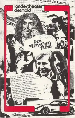 Landestheater Detmold, Otto Hans Böhm, Bruno Scharnberg: Programmheft Moliere DER MENSCHENFEIND Premiere 26. März 1983 Spielzeit 1982 / 83 Heft 15 (18). 