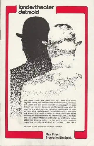 Landestheater Detmold, Otto Hans Böhm, Franz Wirtz, Bruno Scharnberg: Programmheft Max Frisch BIOGRAFIE: EIN SPIEL Spielzeit 1981 / 82 Heft 11 (18). 