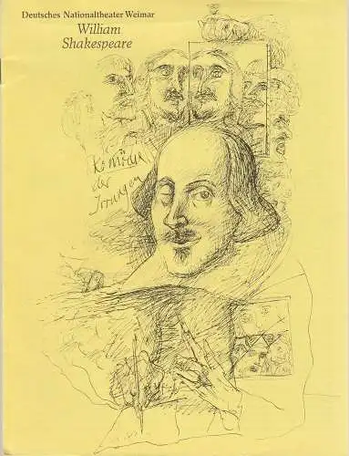 Deutsches Nationaltheater Weimar, Gert Beinemann, Sigrid Busch, Marianne Janietz, Rolf Kuhrt ( Illustrationen ): Programmheft William Shakespeare KOMÖDIE DER IRRUNGEN Premiere 15. Januar 1979 Spielzeit 1978 / 79 Heft 8 (18). 
