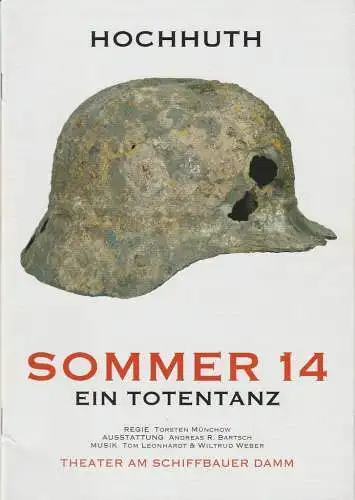 Berliner Ensemble BE Theater am Schiffbauer Damm, Grit Fiedler: Programmheft Rolf Hochhuth SOMMER 14 EIN TOTENTANZ Premiere 1. August 2014 (18). 