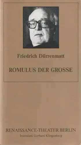 Neue Theater-Betriebs GmbH, Renaissance-Theater, Gerhard Klingenberg, Lothar Ruff: Programmheft Friedrich Dürrenmatt ROMULUS DER GROSSE Premiere 8. Mai 1993 Heft 5 (18). 