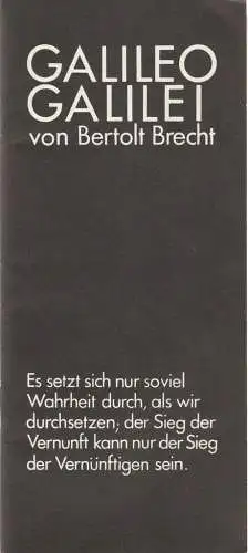 Berliner Ensemble, Staatstheater der Deutschen Demokratischen Republik, Manfred Wekwerth, Karl-Heinz Dreschern: Programmheft Bertolt Brecht / Hanns Eisler GALILEO GALILEI Premiere 10. Februar 1978 (18). 
