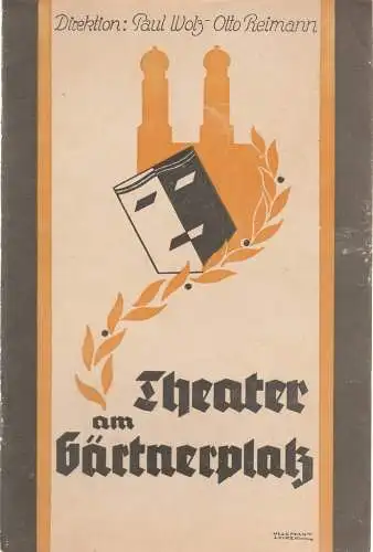 Theater am Gärtnerplatz München, Paul Wolz, Otto Reimann, Rudolf Raab: Programmheft Franz Lehar DIE LUSTIGE WITWE Theater-Zeitung Mai 1935 Nr. 23 (18). 