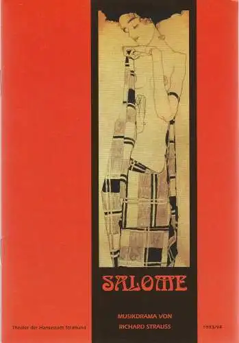 Theater der Hansestadt Stralsund, Jens Schubbe: Programmheft Richard Strauss SALOME Premiere 9. April 1994 Spielzeit 1993 / 94 Heft 15 (18). 