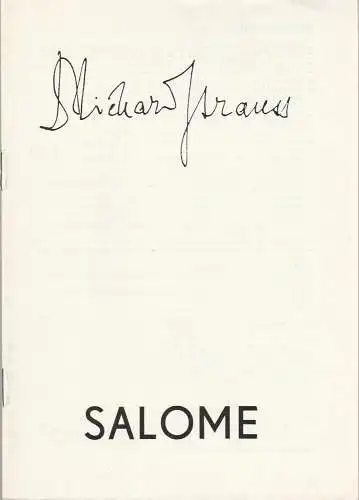 Bühnen der Stadt Zittau, Cornelia Fischer: Programmheft Richard Strauss SALOME Premiere 23. Dezember 1978 Spielzeit 1977 / 78 Heft 19 (18). 