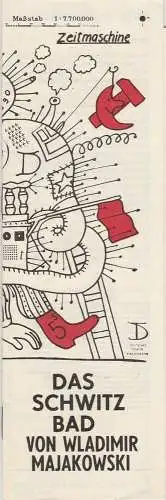 Deutsches Theater, Staatstheater der DDR, Gerhard Wolfram, Hans Nadolny, Manfred Bofinger: Programmheft Wladimir Majakowski DAS SCHWITZBAD 93. Spielzeit (18). 