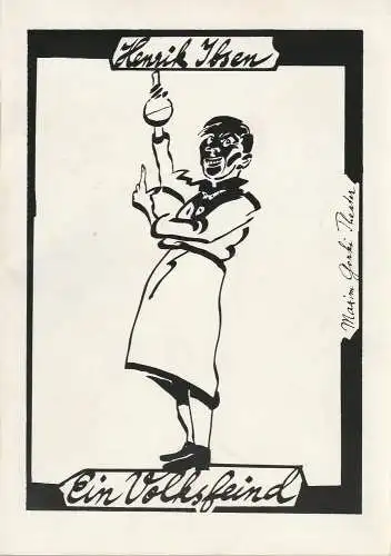 Maxim Gorki Theater, Albert Hetterle, Klaus Pierwoß, Birgit Reibel, David Baltzer: Programmheft Henrik Ibsen EIN VOLKSFEIND Premiere 24. Februar 1993 Spielzeit 1992 / 93 (18). 